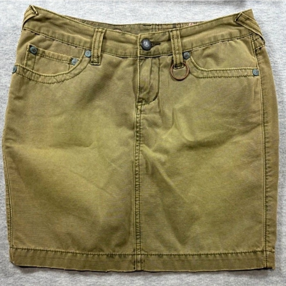 Free People Olive Denim Mini